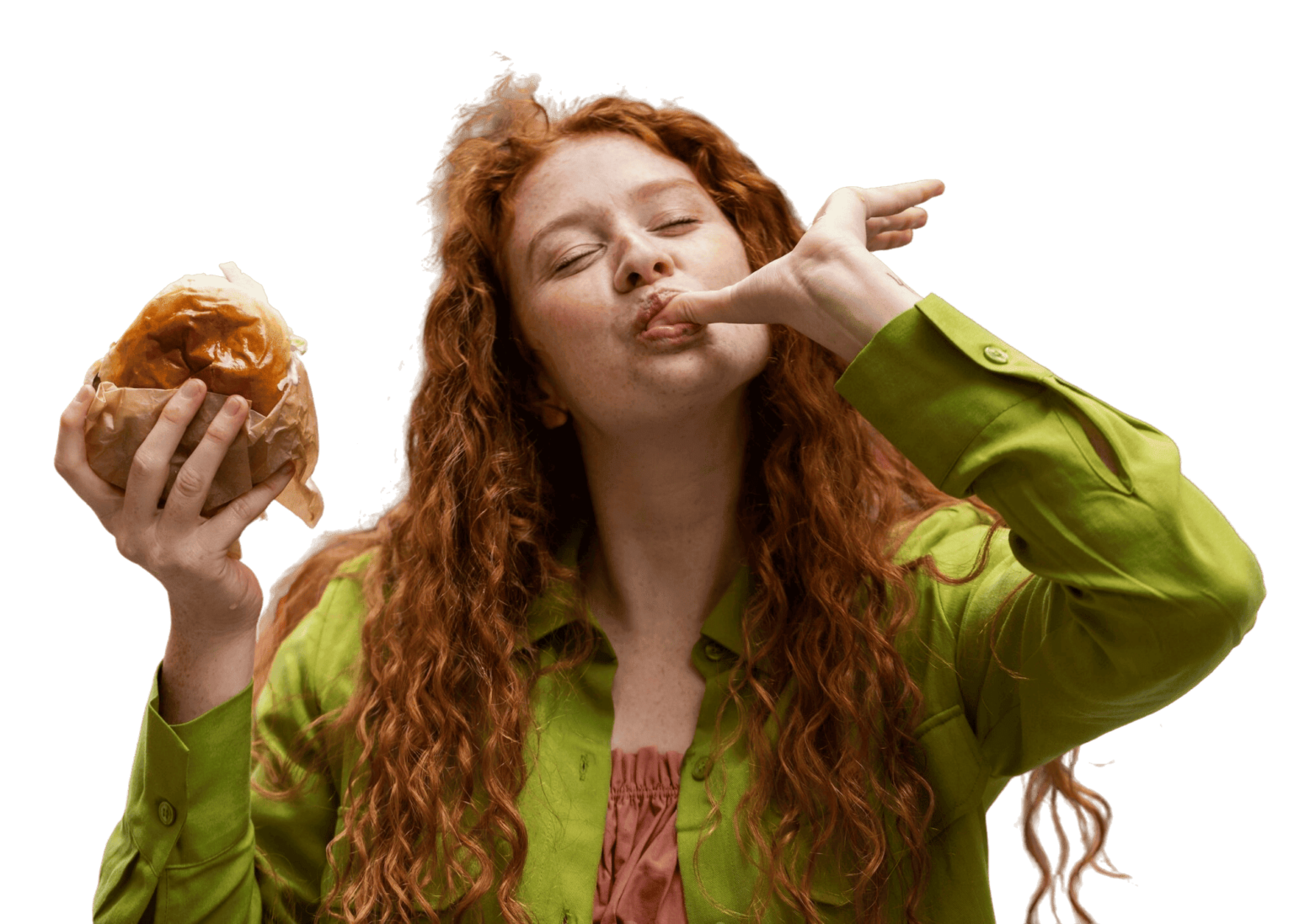 4 torres chica comiendo